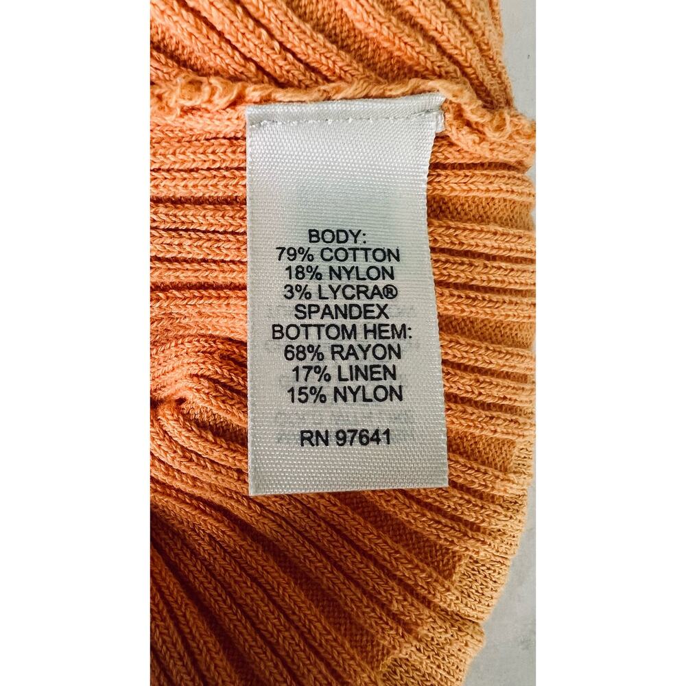 J. Jill Orange Ribbed Ruffle Edge Tee Top Blouse Large - Picture 14 of 16